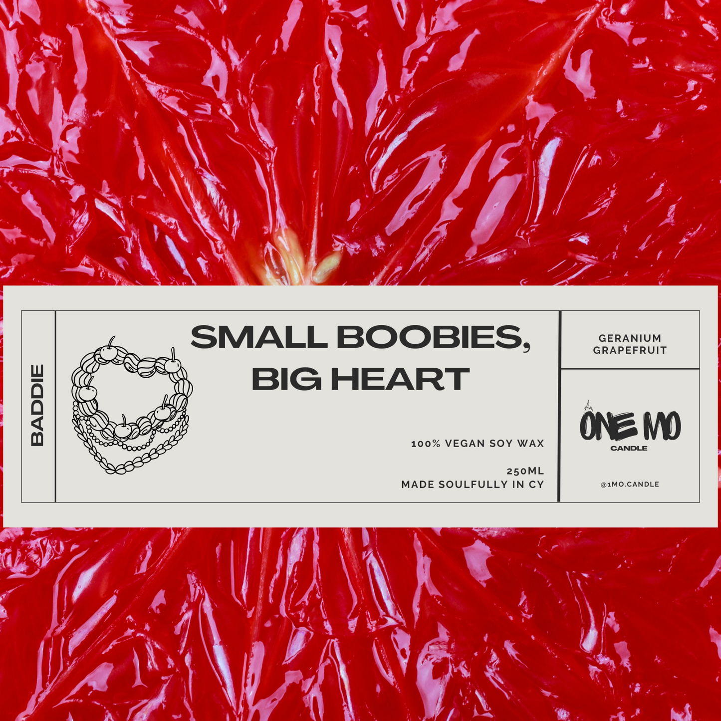 Candle "Small boobies, big heart"