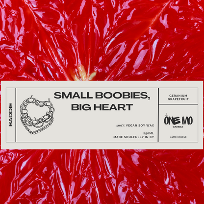 Candle "Small boobies, big heart"