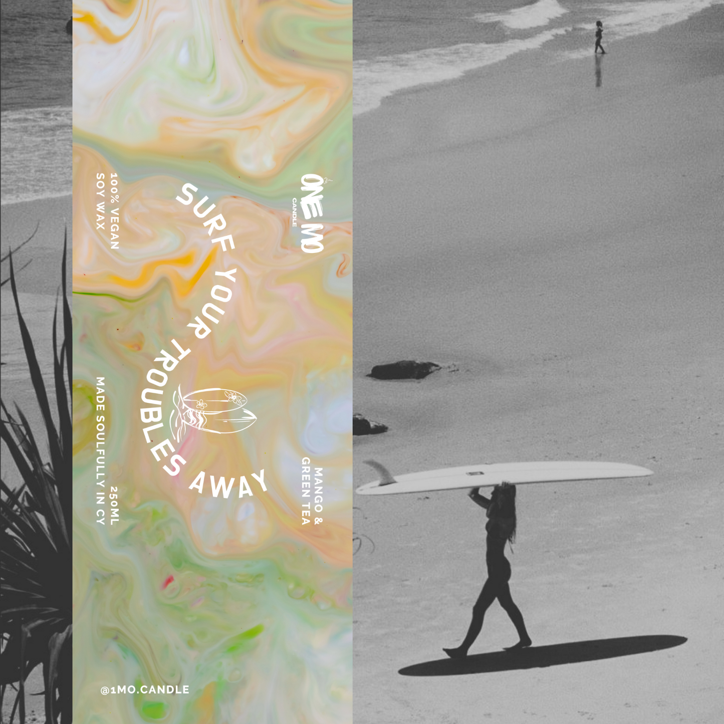 Candle "Surf your troubles away"